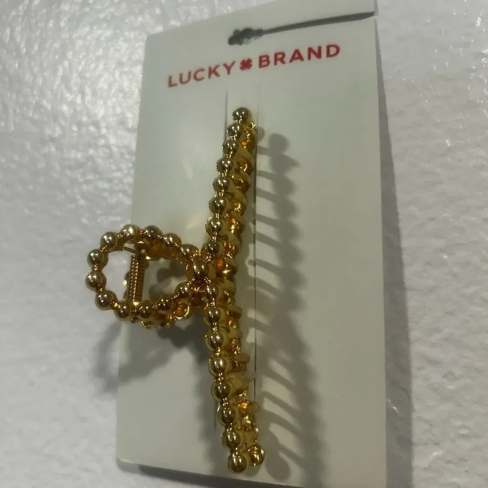 Lucky Brand Gold Beaded Claw Clip NWT